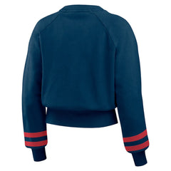 Boston Red Sox WEAR by Erin Andrews Women's Vintage Washed Cropped Pullover Sweatshirt Sale