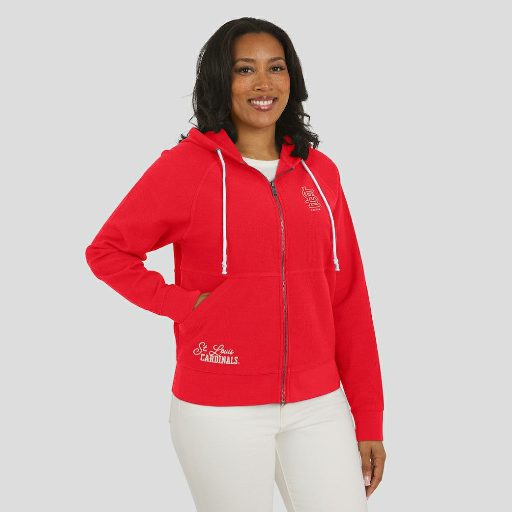 St. Louis Cardinals WEAR by Erin Andrews Women's Vintage Full-Zip Raglan Hoodie Online