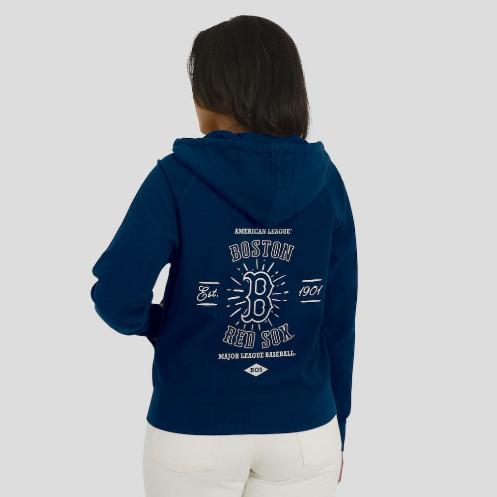 Boston Red Sox WEAR by Erin Andrews Women's Vintage Full-Zip Raglan Hoodie Online