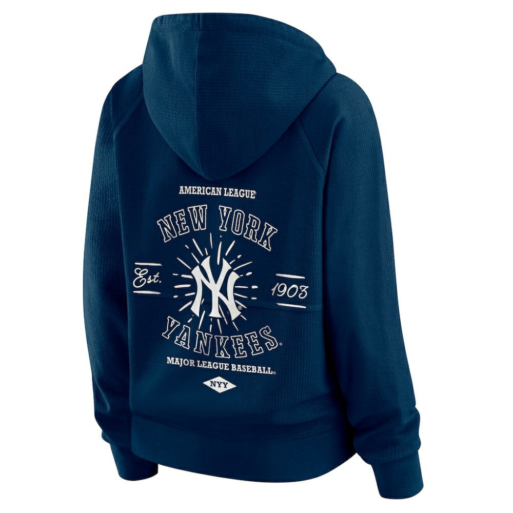 New York Yankees WEAR by Erin Andrews Women's Vintage Full-Zip Raglan Hoodie Outlet