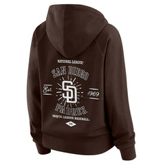 San Diego Padres WEAR by Erin Andrews Women's Vintage Full-Zip Raglan Hoodie Outlet