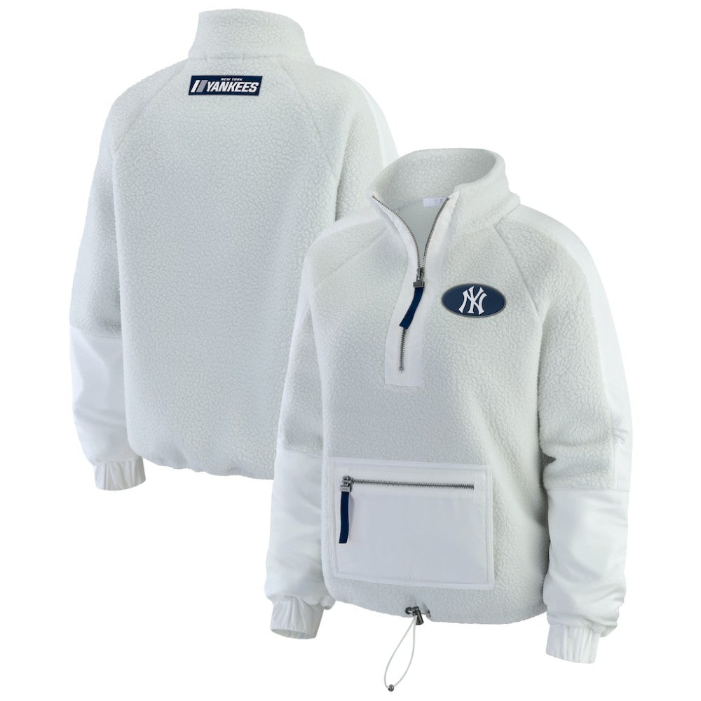 New York Yankees WEAR by Erin Andrews Women's Polar Fleece Quarter-Zip Jacket Discount