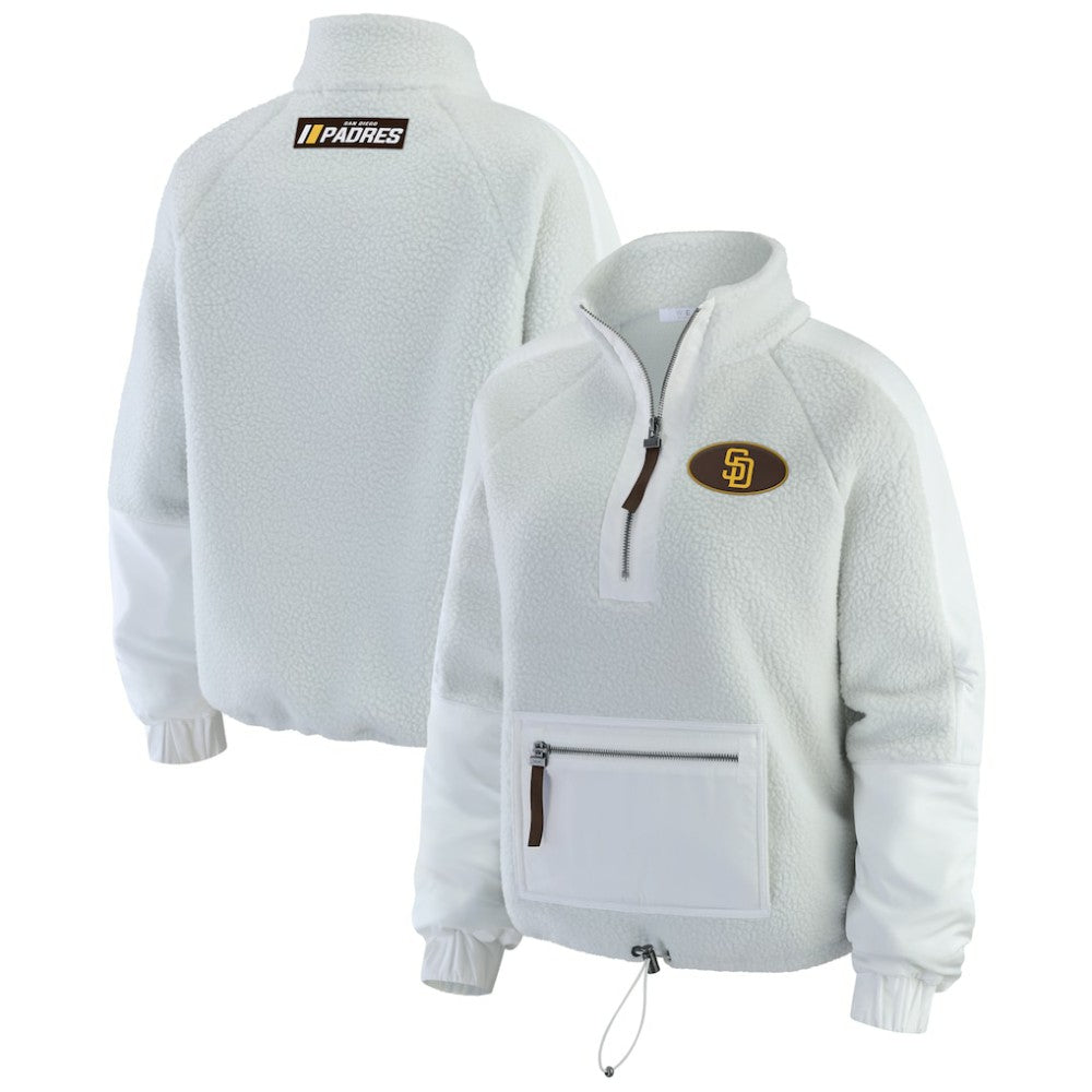 San Diego Padres WEAR by Erin Andrews Women's Polar Fleece Quarter-Zip Jacket for sale