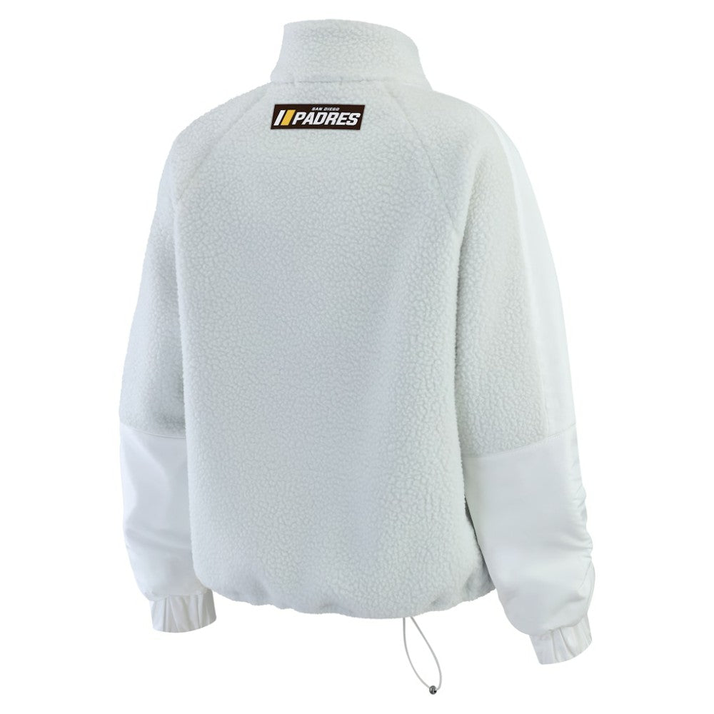 San Diego Padres WEAR by Erin Andrews Women's Polar Fleece Quarter-Zip Jacket for sale