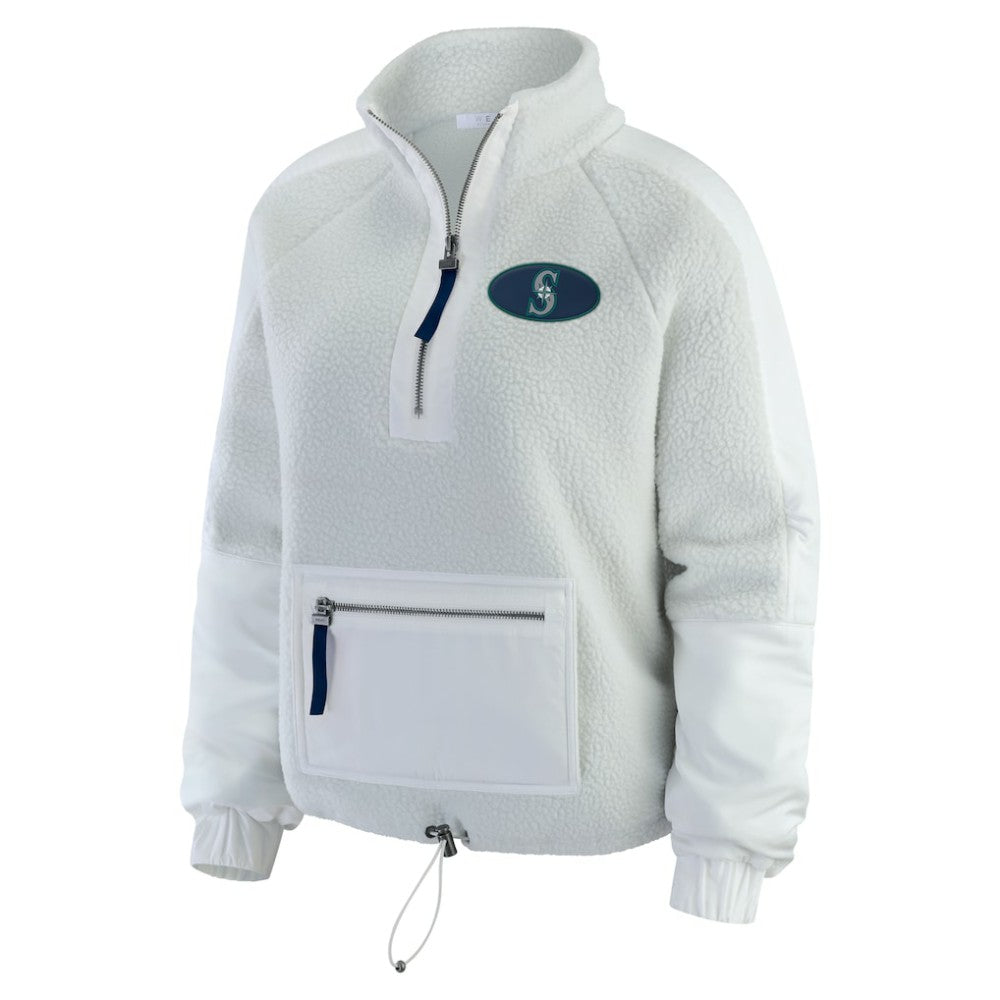Seattle Mariners WEAR by Erin Andrews Women's Polar Fleece Quarter-Zip Jacket Outlet