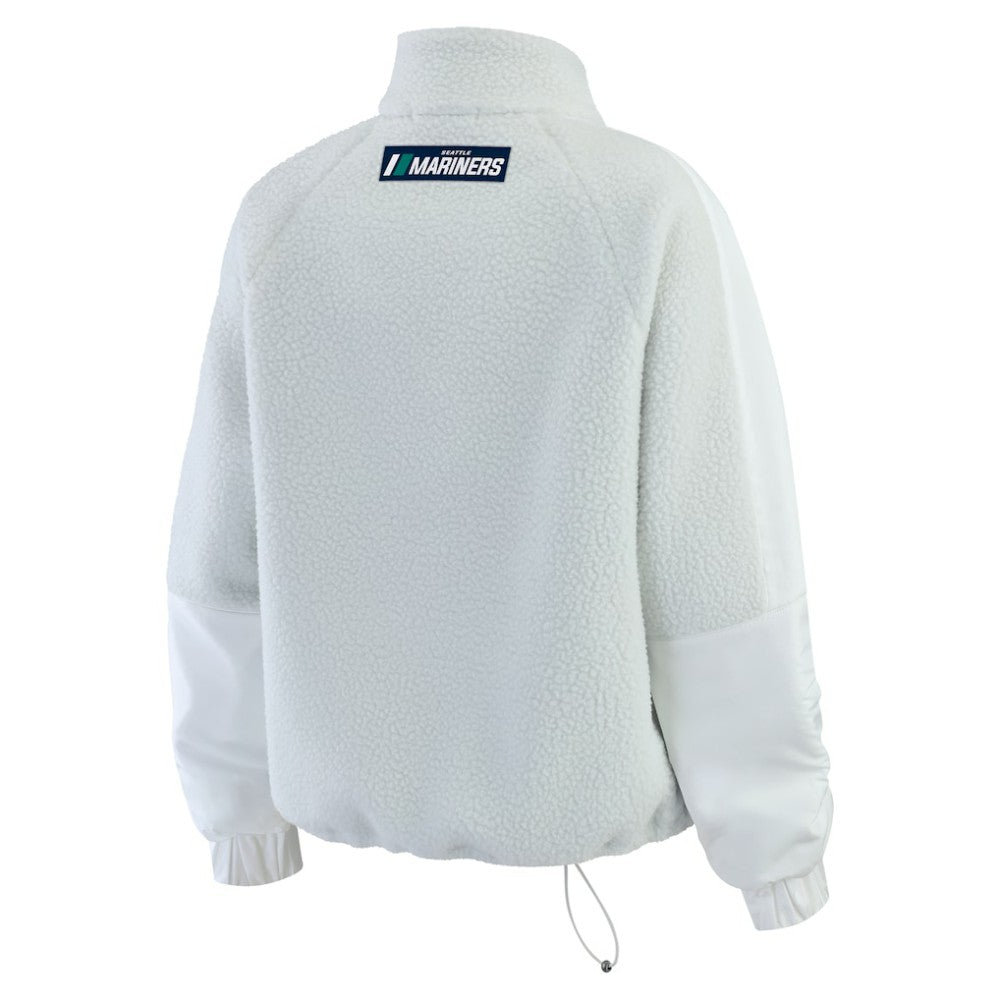 Seattle Mariners WEAR by Erin Andrews Women's Polar Fleece Quarter-Zip Jacket Outlet