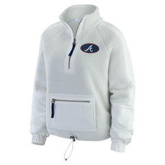 Atlanta Braves WEAR by Erin Andrews Women's Polar Fleece Quarter-Zip Jacket Discount