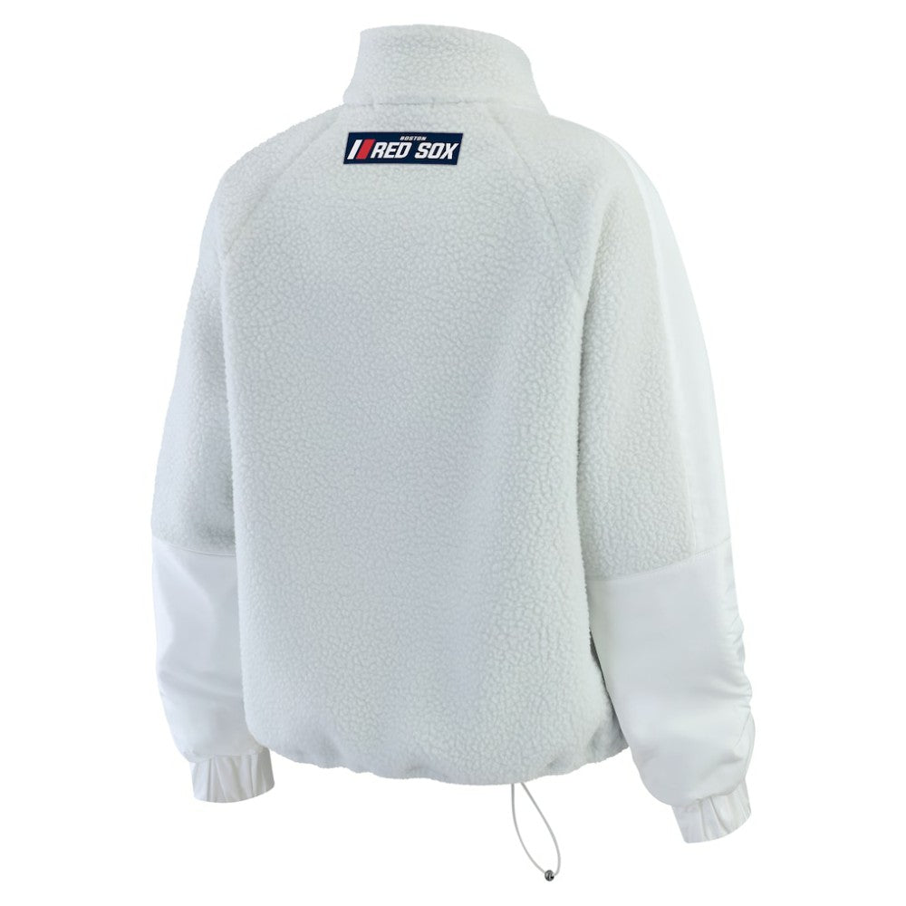 Boston Red Sox WEAR by Erin Andrews Women's Polar Fleece Quarter-Zip Jacket Outlet