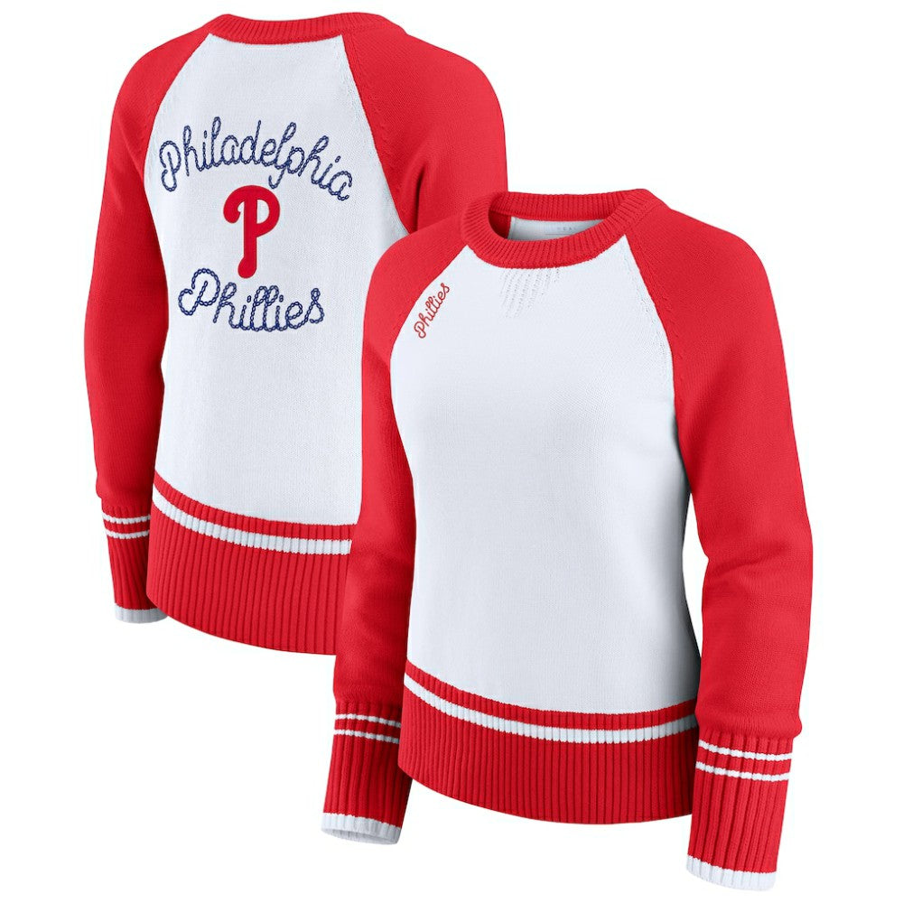 Philadelphia Phillies WEAR by Erin Andrews Women's Colorblock Raglan Sweater Online
