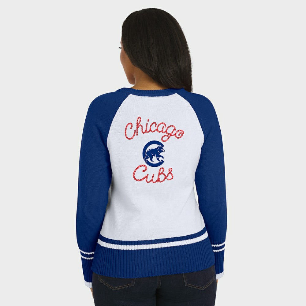 Chicago Cubs WEAR by Erin Andrews Women's Colorblock Raglan Sweater Discount