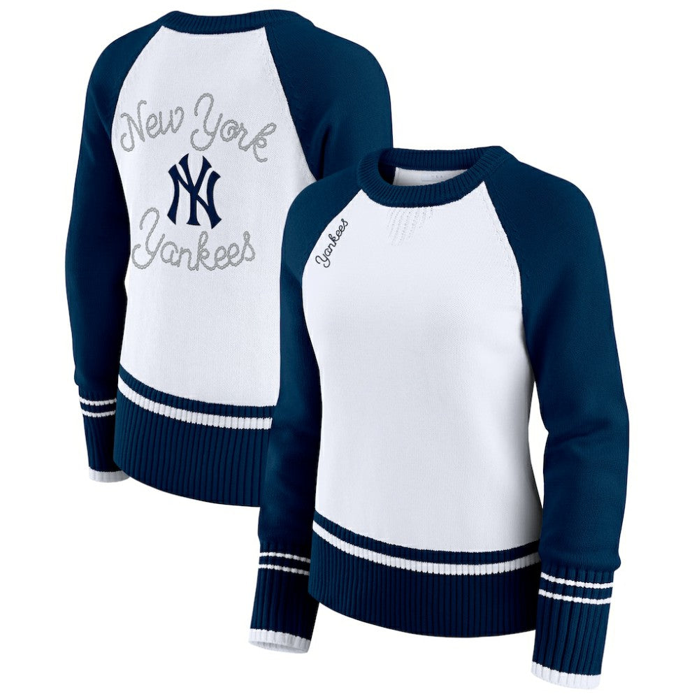 New York Yankees WEAR by Erin Andrews Women's Colorblock Raglan Sweater Sale