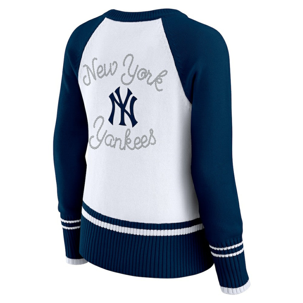 New York Yankees WEAR by Erin Andrews Women's Colorblock Raglan Sweater Sale