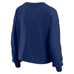 Atlanta Braves WEAR by Erin Andrews Women's Heavy Rugby Jersey Cropped Long Sleeve T-Shirt & Shorts Lounge Set Discount