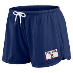Boston Red Sox WEAR by Erin Andrews Women's Heavy Rugby Jersey Cropped Long Sleeve T-Shirt & Shorts Lounge Set Discount