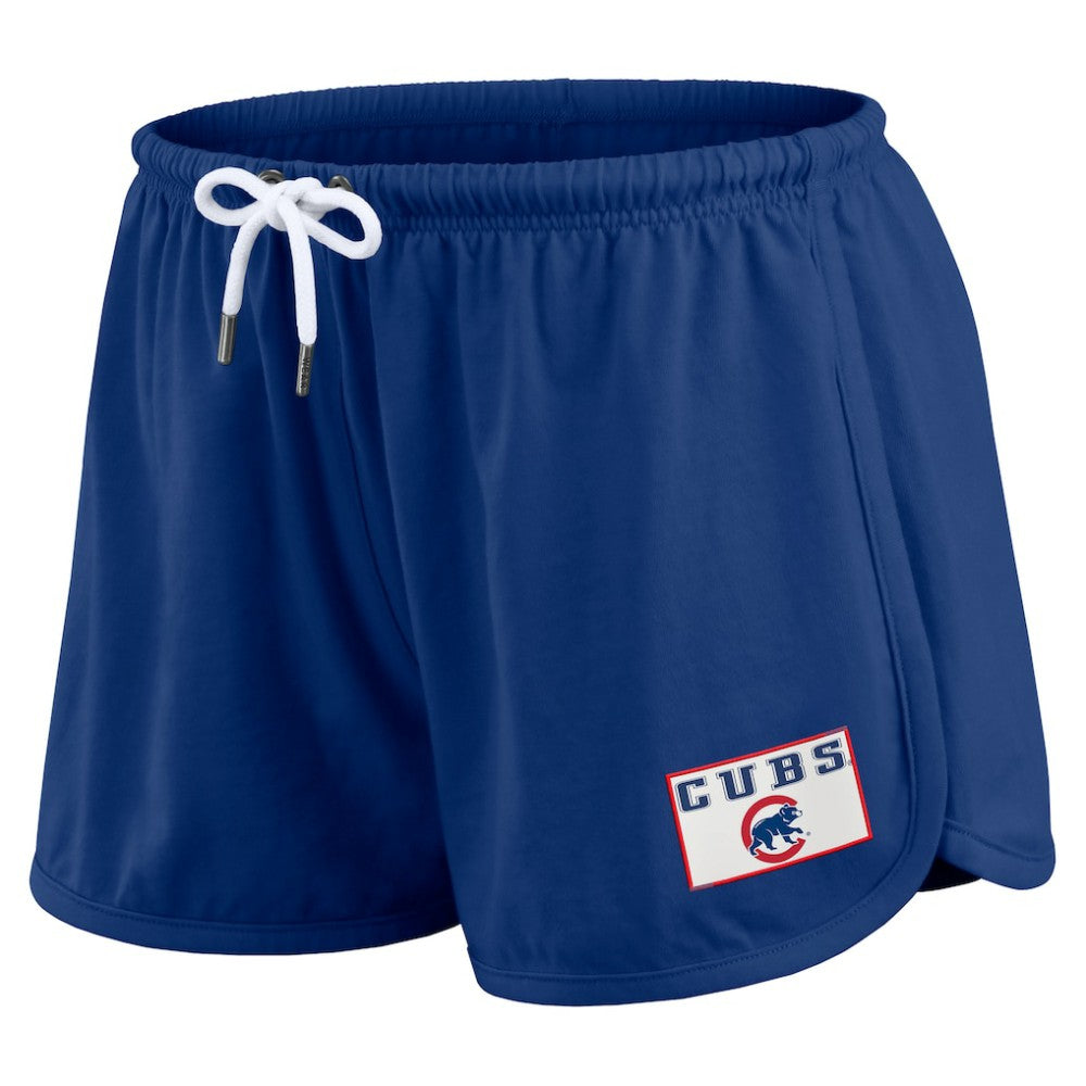 Chicago Cubs WEAR by Erin Andrews Women's Heavy Rugby Jersey Cropped Long Sleeve T-Shirt & Shorts Lounge Set Online