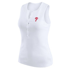 Philadelphia Phillies WEAR by Erin Andrews Women's Rib-Knit Henley Tank Top Outlet