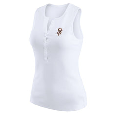 San Francisco Giants WEAR by Erin Andrews Women's Rib-Knit Henley Tank Top Outlet