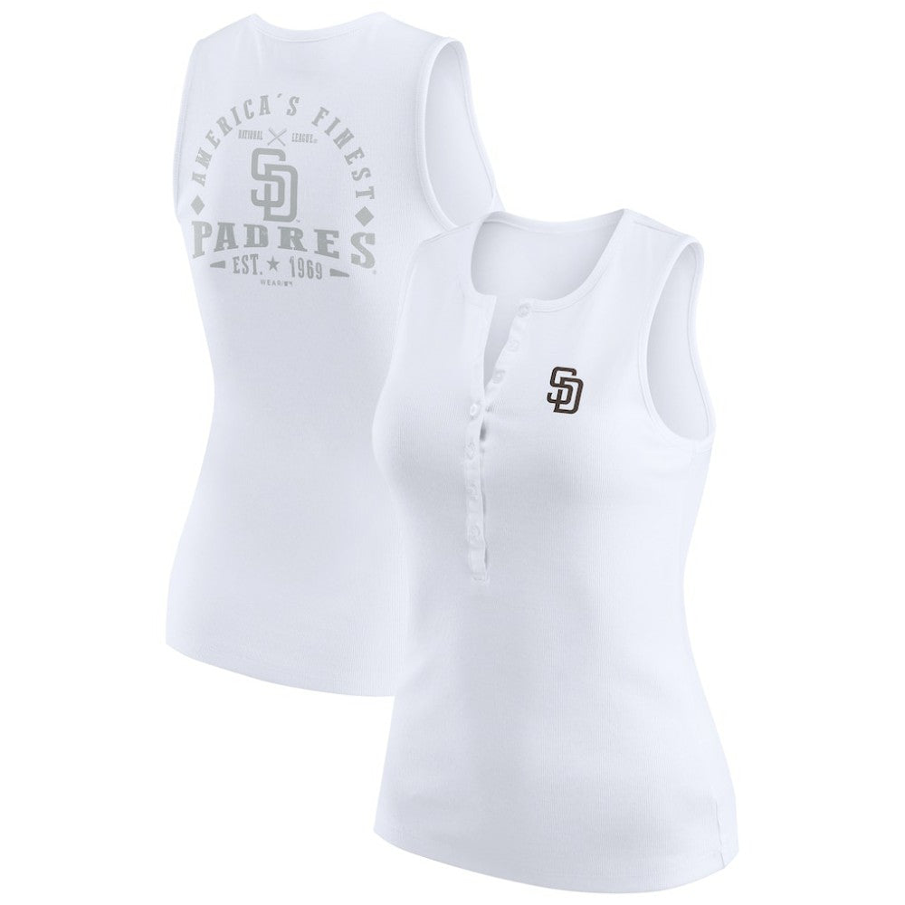 San Diego Padres WEAR by Erin Andrews Women's Rib-Knit Henley Tank Top Online