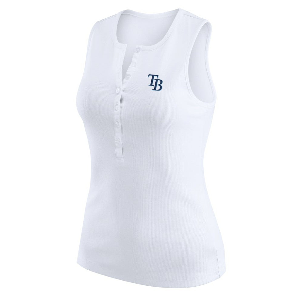 Tampa Bay Rays WEAR by Erin Andrews Women's Rib-Knit Henley Tank Top for sale