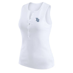 Tampa Bay Rays WEAR by Erin Andrews Women's Rib-Knit Henley Tank Top for sale