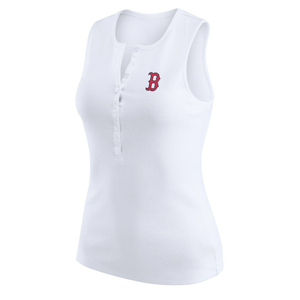 Boston Red Sox WEAR by Erin Andrews Women's Rib-Knit Henley Tank Top Discount