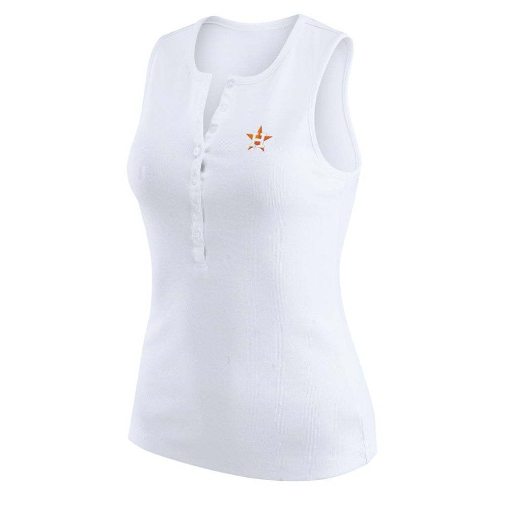 Houston Astros WEAR by Erin Andrews Women's Rib-Knit Henley Tank Top for sale