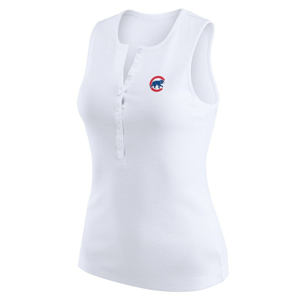 Chicago Cubs WEAR by Erin Andrews Women's Rib-Knit Henley Tank Top Outlet