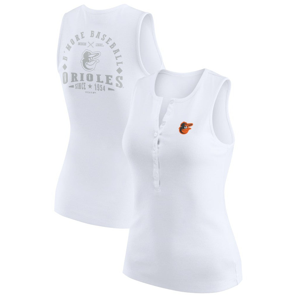 Baltimore Orioles WEAR by Erin Andrews Women's Rib-Knit Henley Tank Top Online