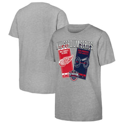 Youth 2025 NHL Stadium Series Columbus Blue Jackets vs. Detroit Red Wings Matchup T-Shirt - Heather Gray | NHL on sale