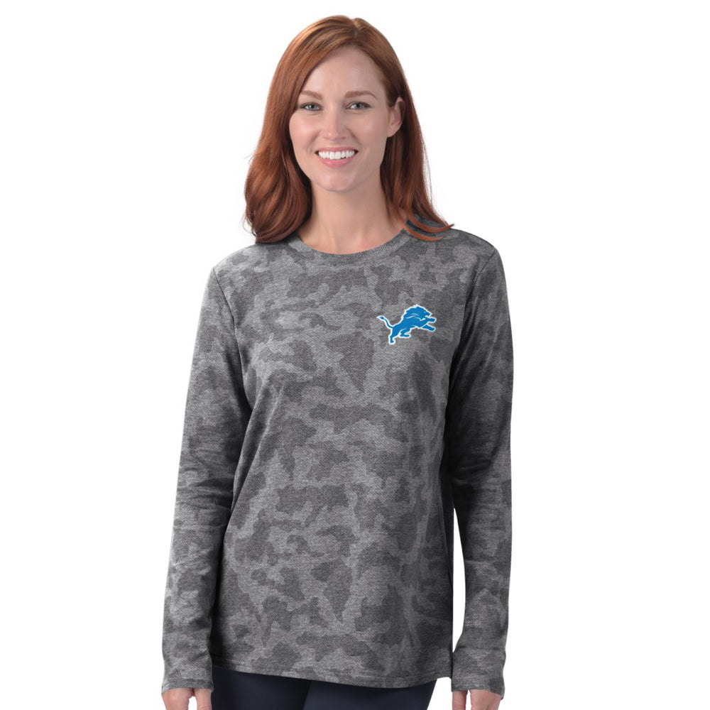 Detroit Lions MSX by Michael Strahan Women's Camo Performance Long Sleeve T-Shirt - Grey - NFL