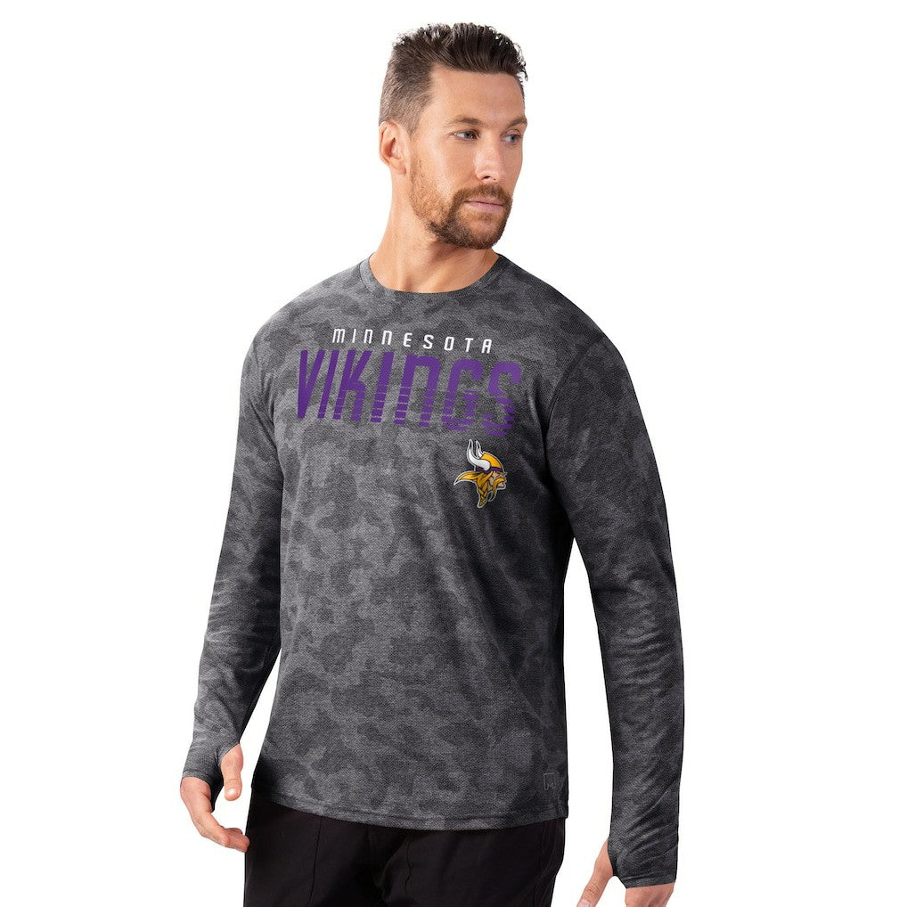 Minnesota Vikings MSX by Michael Strahan Performance Camo Long Sleeve T-Shirt - Black - NFL