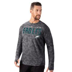 Philadelphia Eagles MSX by Michael Strahan Performance Camo Long Sleeve T-Shirt - Black - NFL