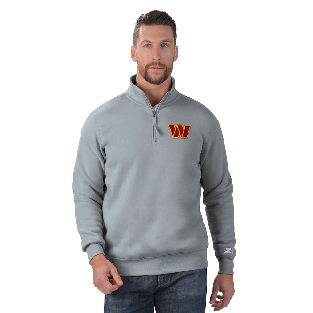 Washington Commanders Starter Classic Quarter-Zip Pullover Sweatshirt - Gray - NFL