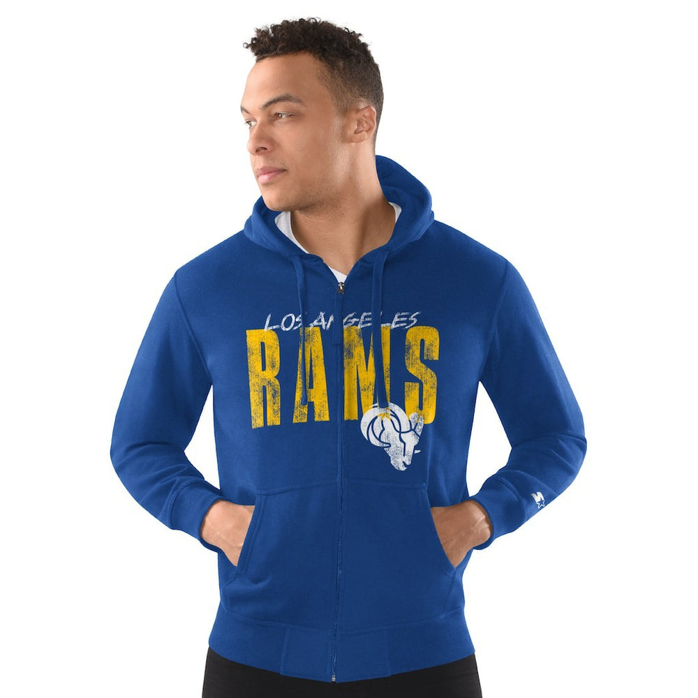 Los Angeles Rams Starter Distressed Classic Full-Zip Hoodie - Royal - NFL