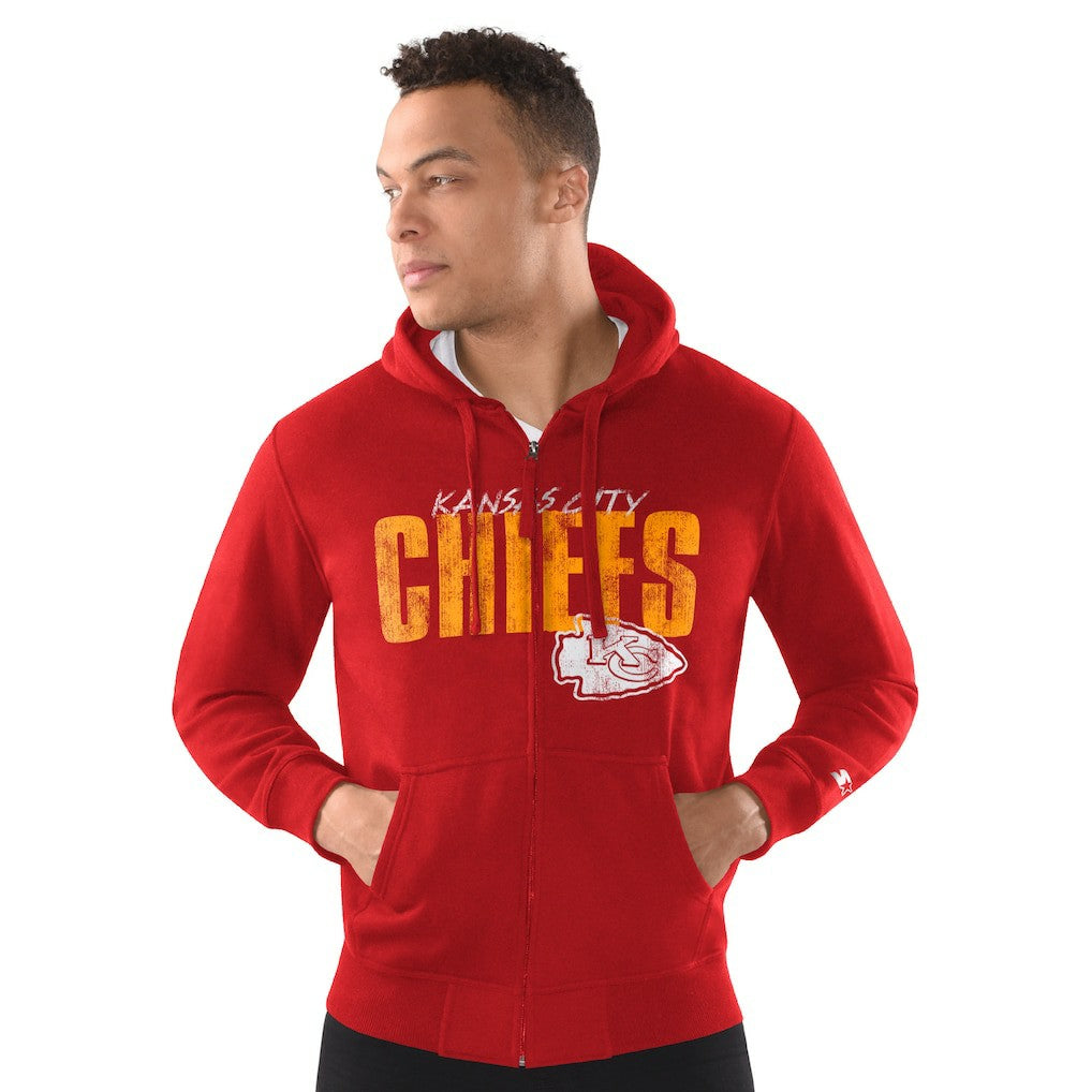 Kansas City Chiefs Starter Distressed Classic Full-Zip Hoodie - Red - NFL