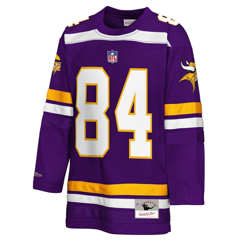 Randy Moss Minnesota Vikings Youth Hockey Fashion Jersey - Purple - Mitchell & Ness