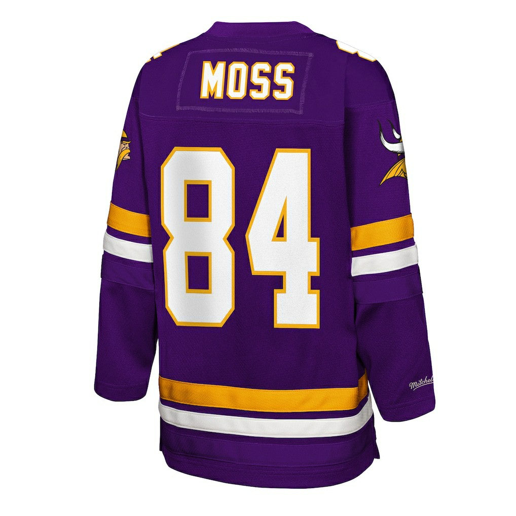 Randy Moss Minnesota Vikings Youth Hockey Fashion Jersey - Purple - Mitchell & Ness