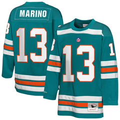 Dan Marino Miami Dolphins Youth Hockey Fashion Jersey - Aqua - Mitchell & Ness