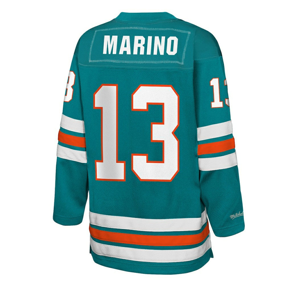 Dan Marino Miami Dolphins Youth Hockey Fashion Jersey - Aqua - Mitchell & Ness