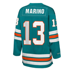 Dan Marino Miami Dolphins Youth Hockey Fashion Jersey - Aqua - Mitchell & Ness