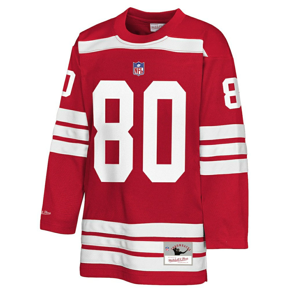 Jerry Rice San Francisco 49ers Youth Hockey Fashion Jersey - Scarlet - Mitchell & Ness