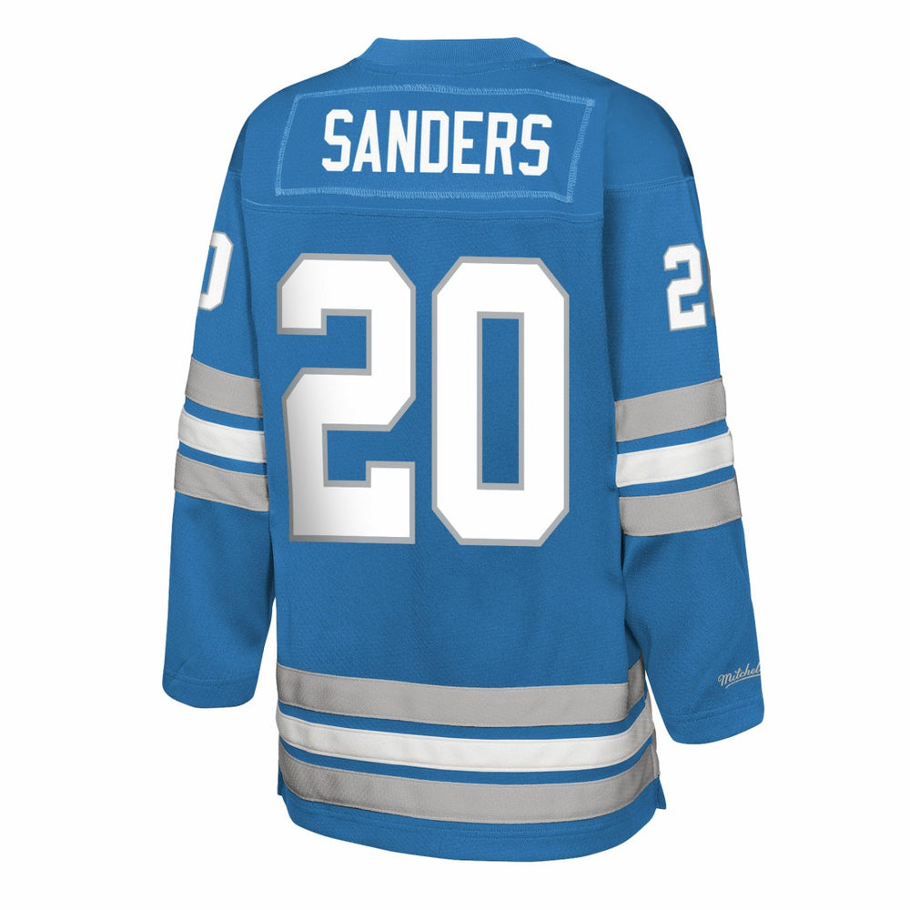 Barry Sanders Detroit Lions Youth Hockey Fashion Jersey - Blue - Mitchell & Ness