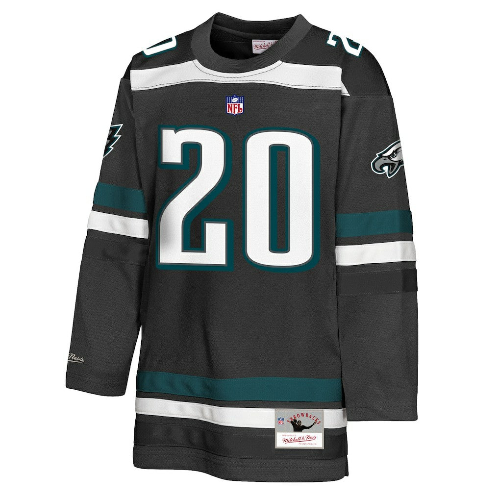 Brian Dawkins Philadelphia Eagles Youth Hockey Fashion Jersey - Black - Mitchell & Ness