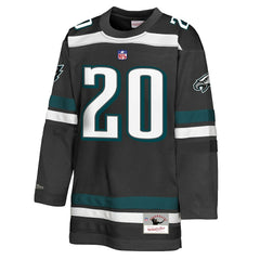Brian Dawkins Philadelphia Eagles Youth Hockey Fashion Jersey - Black - Mitchell & Ness