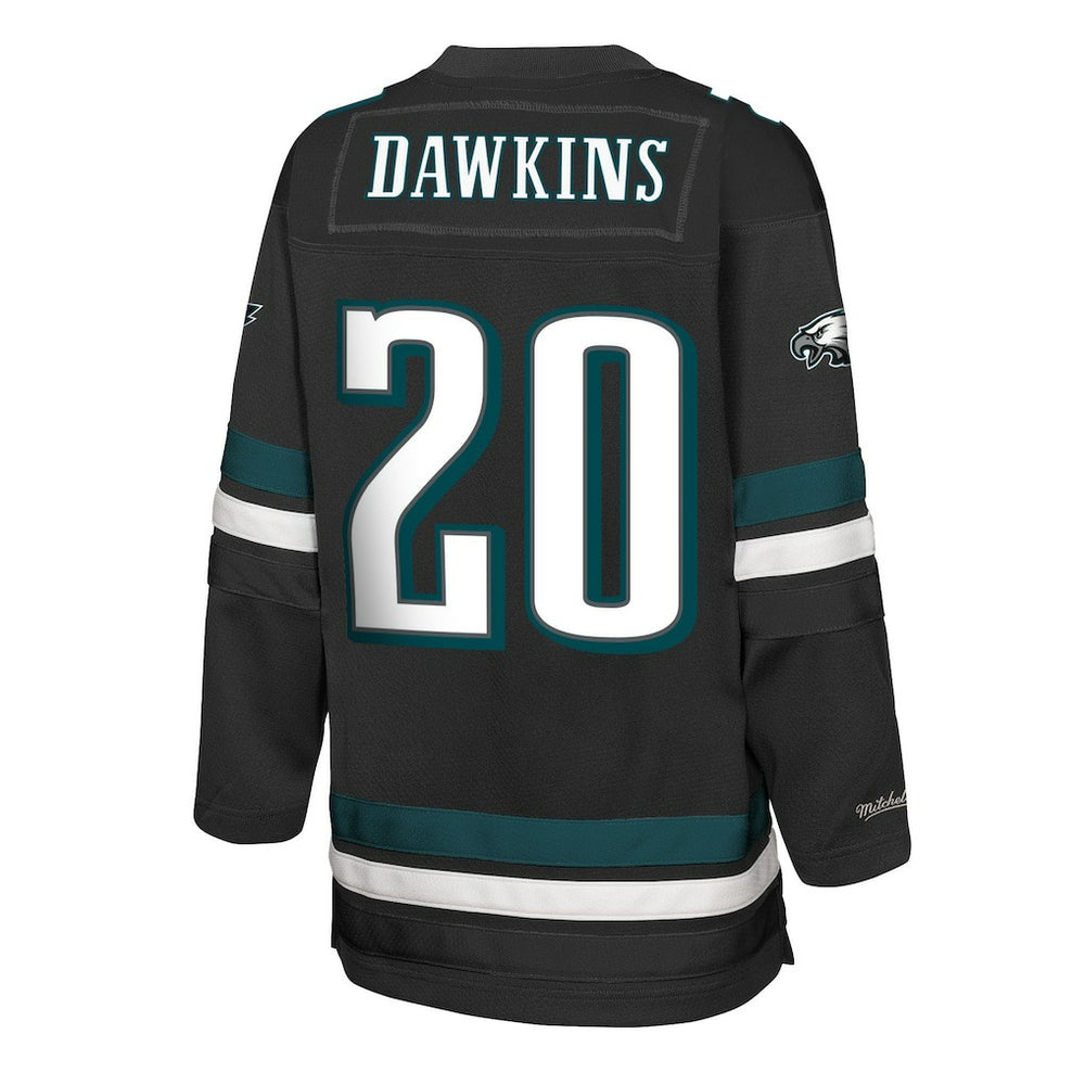 Brian Dawkins Philadelphia Eagles Youth Hockey Fashion Jersey - Black - Mitchell & Ness