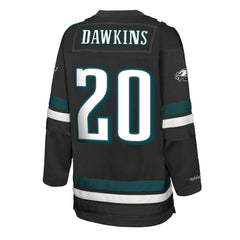 Brian Dawkins Philadelphia Eagles Youth Hockey Fashion Jersey - Black - Mitchell & Ness