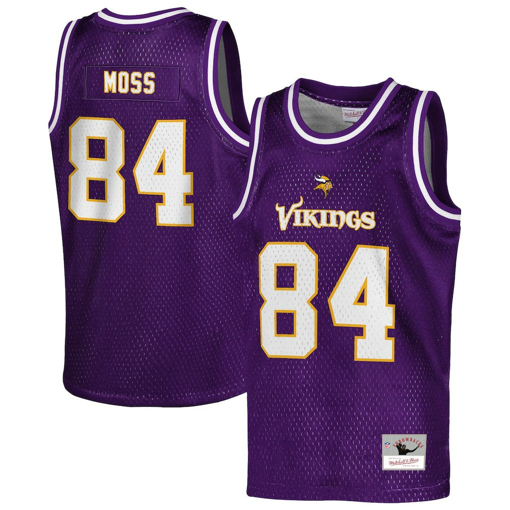 Randy Moss Minnesota Vikings Youth Retired Player NFL Basketball Fashion Jersey - Purple - Mitchell & Ness