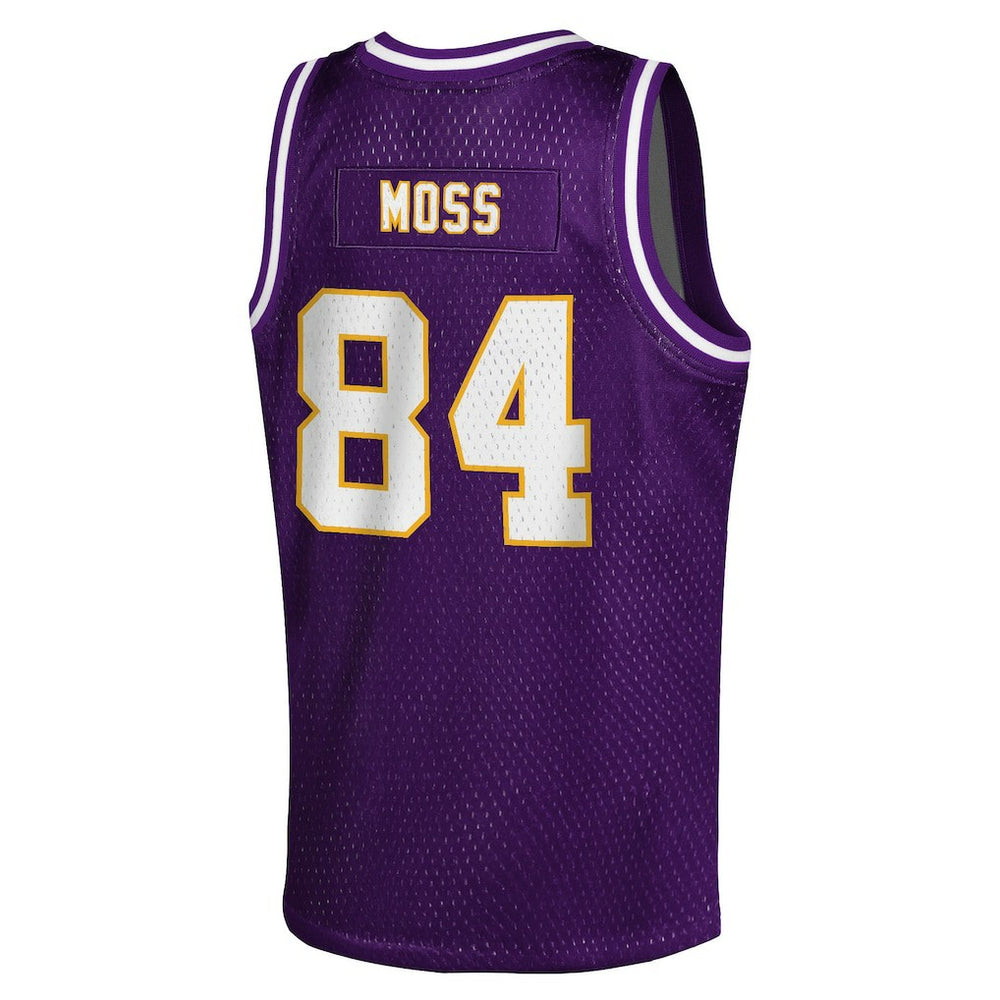 Randy Moss Minnesota Vikings Youth Retired Player NFL Basketball Fashion Jersey - Purple - Mitchell & Ness
