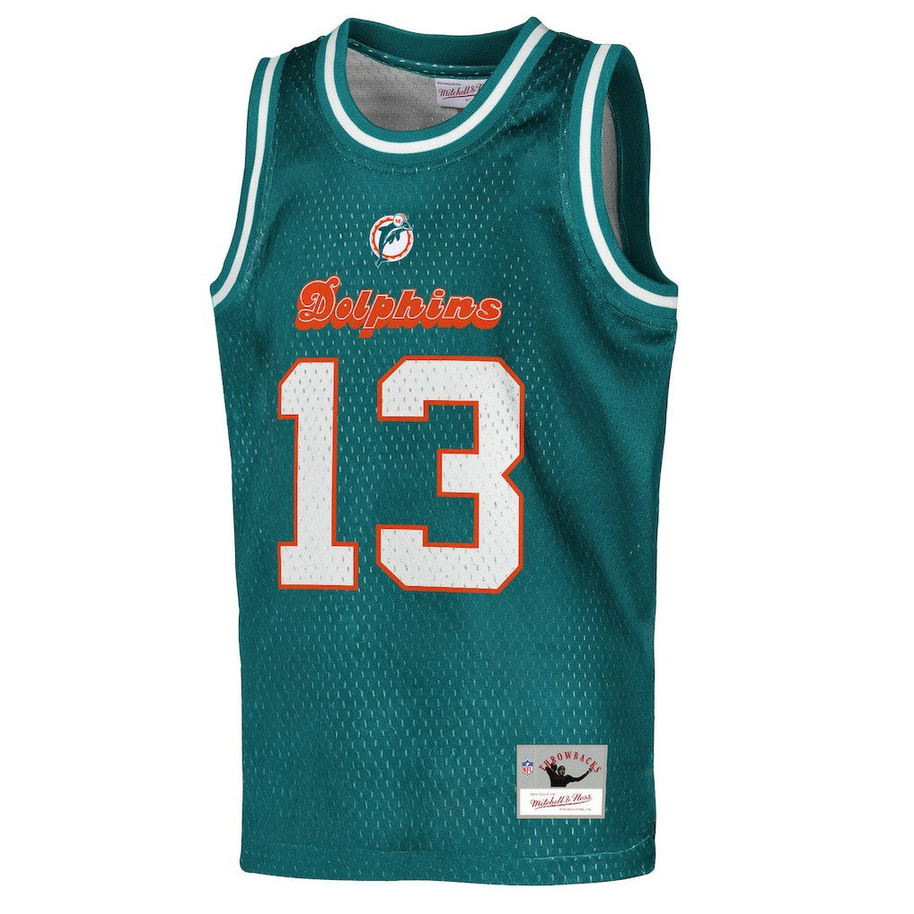 Dan Marino Miami Dolphins Youth Retired Player NFL Basketball Fashion Jersey - Aqua - Mitchell & Ness