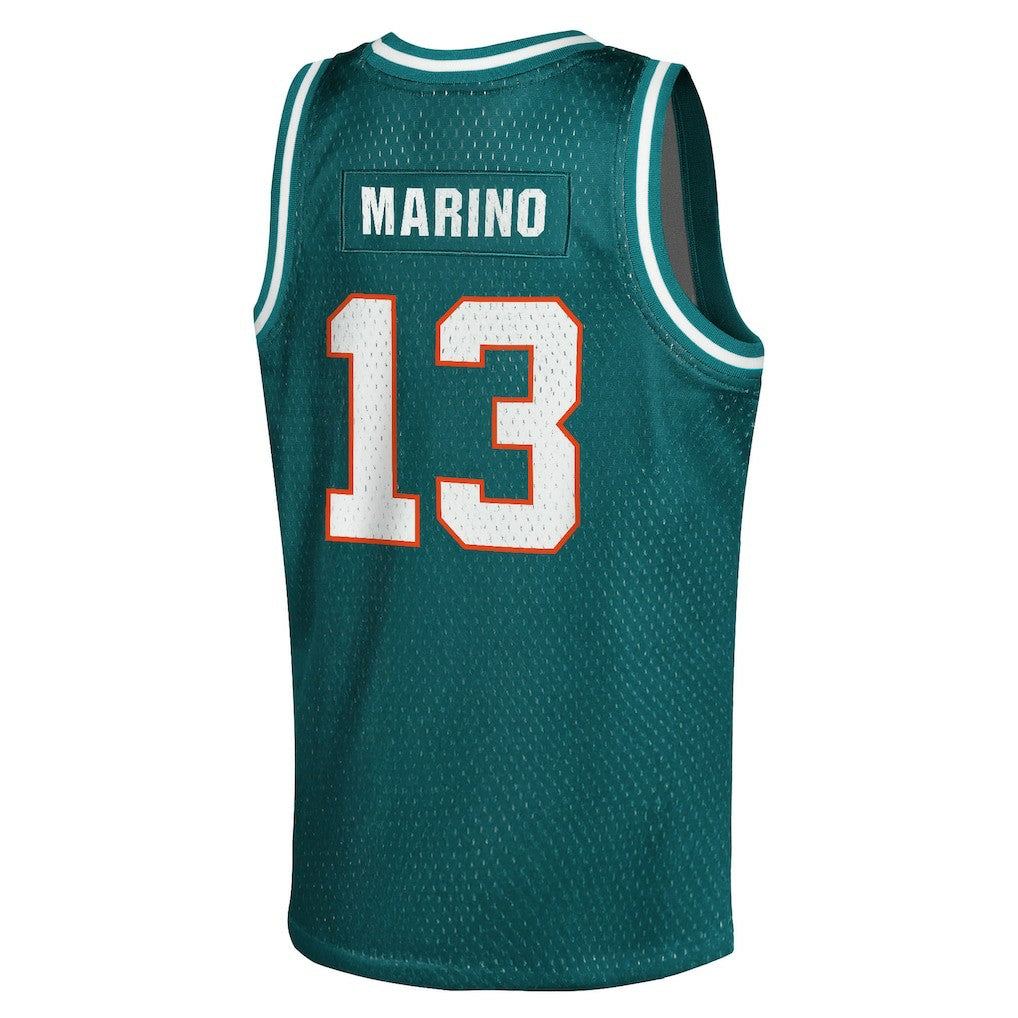Dan Marino Miami Dolphins Youth Retired Player NFL Basketball Fashion Jersey - Aqua - Mitchell & Ness